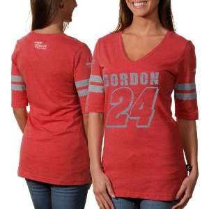   Womens #24 Varsity 3/4 Sleeve V Neck T Shirt