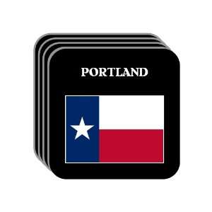 US State Flag   PORTLAND, Texas (TX) Set of 4 Mini Mousepad Coasters