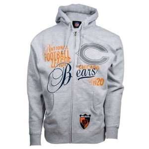  Mens Chicago Bears Gray Established 1920 Full Zip Hooded 