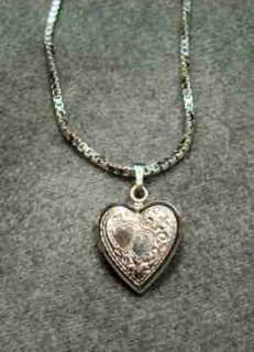 Sterling Silver Heart Locket Choker 16 Inches  