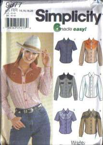 OOP Misses Country Western Cowgirl Simplicity Sewing Pattern Your 