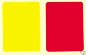 je 5 rote + gelbe Schiedsrichter Karten SoftWeichPVC  