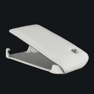 Pierre Cardin Flip Case Leder Tasche für Apple iPhone 4S 4 S (white 