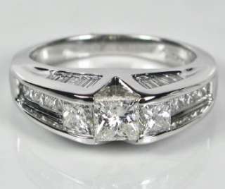   14k White Gold 2.08ct G I1 Princess Cut Diamond Engagement Ring 6.8g