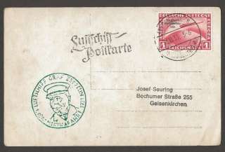 ALLEMAGNE POSTE AERIENNE N°42A OBL SUR CP, RARE  