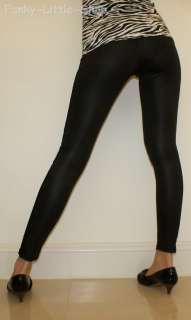 shiny black lace leggings tights pants rock emo pt410  