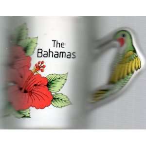 Collectible Coffee Mug THE BAHAMAS (with beautiful orange flowers and 