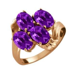  3.00 Ct Oval Purple Amethyst 14k Rose Gold Ring Jewelry