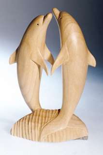 Delphin Partnerdelphin Holz 10 20 cm Handarbeit Feng Shui Yoga Figur 