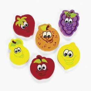  12 Smile Face Fruit Erasers Toys & Games