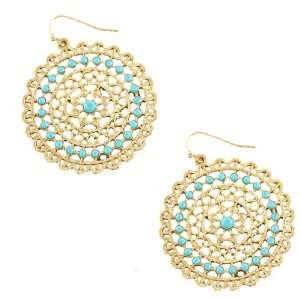   Plated Fashion Drop Earrings for Women with Turquoise Stones Jewelry