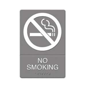 ADA Sign, No Smoking Symbol w/Tactile Graphic, Molded Plastic, 6 x 9 