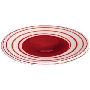  Red and White Spiral Platter