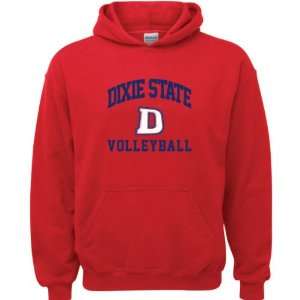 Dixie State Red Storm Red Youth Volleyball Arch Hooded Sweatshirt 