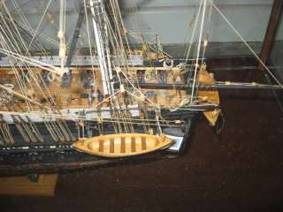 USS Constitution (1797) rigged model in display case  