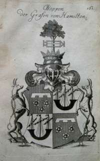 Hamilton Kupferstich Heraldik WAPPEN 1771  