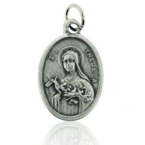  Saint Theresa Oxidized Medal   MADE IN ITALY Jewelry