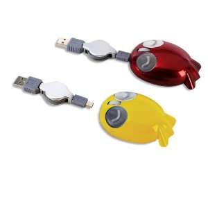  Mini Travel Optical Mouse (Style YELLOW Fish) Electronics