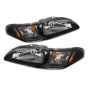  Ford Mustang 1994 1995 1996 1997 1998 1pc Crystal Headlights 