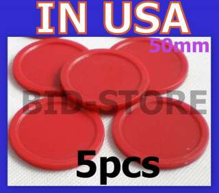 IN USA 5pcs Air Hockey Table RED Mini Puck mallet 50mm 2 FREE 
