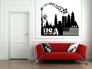 Wandtattoo USA NEW YORK Liberty Skyline Wandsticker #02  