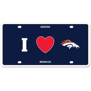  NFL Denver Broncos License Plate Heart