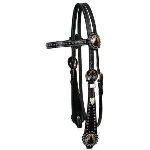 Showman Headstall Reins Set with Crossed Pistol Conchos  