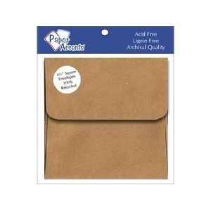  Paper Accents Envelopes 6.5x 6.5 Brown Bag 8pc Pet 