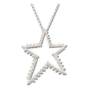   White Gold Diamond Star Necklace (SI2 I1 clarity, G I color) Jewelry
