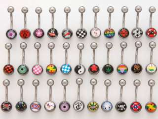 10 Logo Belly Button Rings WHOLESALE Navel Body Jewelry  