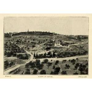  1898 Print Jerusalem Mount Olives Olivet Hill Offence 