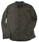 BKE Buckle Long Sleeve Slim Fit Black Charcoal Gray Striped Button Up 