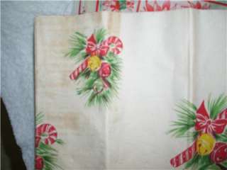 Vintage Christmas Tablecloths Santa Vinyl & Paper  