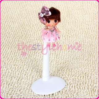 White Metal Plastic Doll Stand Adjustable 8.7 13.4 inch  