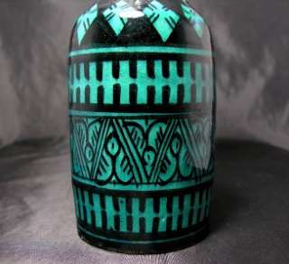 Antique Islamic/Persian Kashan Pottery Bottle C.1890, Turquoise Glaze 