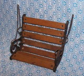Wood/Cast Iron Doll Bench And Swing MUST SEE  