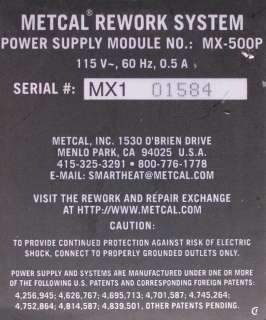 Metcal MX 500P Soldering System Power Supply  