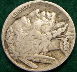 1934 D Buffalo Nickel   Good   G   Double Profile Error   #1087  