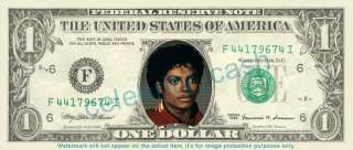 Michael Jackson Dollar Bill #5 (color)   Mint REAL $$$  