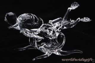 Blown Glass Art Scuba Diver Frogman w/ Sea Turtle  