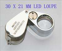   illuminated 30 x 21mm Glass Jeweler Loupe Loop Eye Magnifier Magni