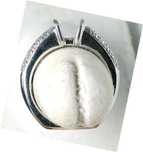 14k White Gold & Diamond semi mounting engagemnt ring  