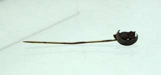Antique Minerva Owl Crescent Moon Stick Lapel Scarf Pin  