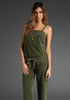 JUICY COUTURE Terry Wide Leg Romper in Camouflage Green at Revolve 
