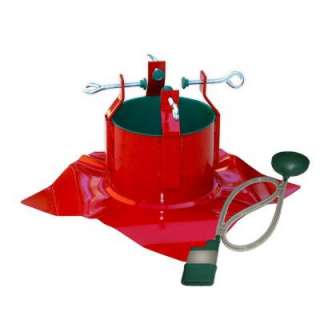   Steel Red 18 In. Tree Stand with Watering System for Trees Upto 10 Ft