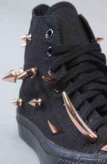 Gasoline Glamour The All Over Studded High Top in All Black and Rose 