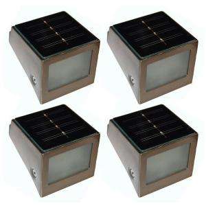 Unique Arts Solar LED Wedge Step Light   Set of 4 M85641 at The Home 