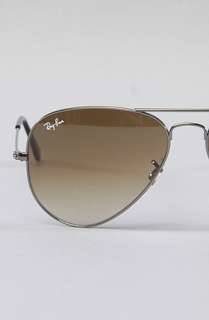 Ray Ban The 58mm Large Aviator Sunglasses in Gunmetal Faded Brown 