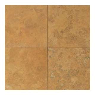Daltile Travertine 18 in. x 18 in. Sienna Gold Natural Stone Floor and 