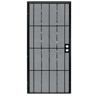First AlertLaguna 36 in. x 80 in. Steel Black Prehung Security Door